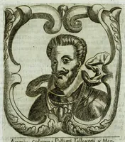 An illustration from Historia della augustissima famiglia Colonna, dove si contiene l'antica sua origine, descendenza, e progressi, vite de santi, de papi, cardinali, e capitani più illustri di essa, laconicamente (1658)