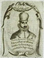An illustration from Historia della augustissima famiglia Colonna, dove si contiene l'antica sua origine, descendenza, e progressi, vite de santi, de papi, cardinali, e capitani più illustri di essa, laconicamente (1658)