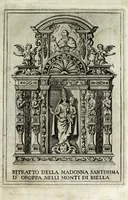 An illustration from Historia della Madonna santissima d'Oroppa : ne' monti della citta di Biella nel Piemonte : diuisa in libri trè .. (1659)