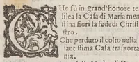 An illustration from Historia dell'origine e translatione della Santa Casa della B. Vergine Maria di Loreto : in libri cinque (1629)