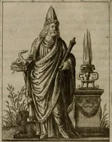 An illustration from Historia deorum fatidicorum, vatum, sibyllarum, phoebadum, apud priscos illustrium : cum eorum iconibus : præposita est dissertatio de divinatione et oraculis (1675)