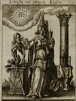 An illustration from Historia deorum fatidicorum, vatum, sibyllarum, phoebadum, apud priscos illustrium : cum eorum iconibus : præposita est dissertatio de divinatione et oraculis (1675)