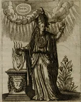 An illustration from Historia deorum fatidicorum, vatum, sibyllarum, phoebadum, apud priscos illustrium : cum eorum iconibus : præposita est dissertatio de divinatione et oraculis (1675)