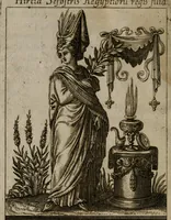 An illustration from Historia deorum fatidicorum, vatum, sibyllarum, phoebadum, apud priscos illustrium : cum eorum iconibus : præposita est dissertatio de divinatione et oraculis (1675)