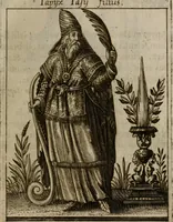 An illustration from Historia deorum fatidicorum, vatum, sibyllarum, phoebadum, apud priscos illustrium : cum eorum iconibus : præposita est dissertatio de divinatione et oraculis (1675)