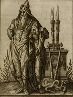 An illustration from Historia deorum fatidicorum, vatum, sibyllarum, phoebadum, apud priscos illustrium : cum eorum iconibus : præposita est dissertatio de divinatione et oraculis (1675)