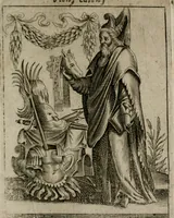 An illustration from Historia deorum fatidicorum, vatum sybillarum, phoebadum, apud priscos illustrium : cum eorum iconibus : praeposita est disertatio de divinatione & oraculis (1680)