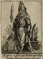 An illustration from Historia deorum fatidicorum, vatum sybillarum, phoebadum, apud priscos illustrium : cum eorum iconibus : praeposita est disertatio de divinatione & oraculis (1680)