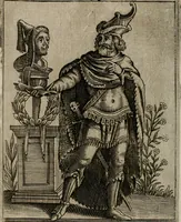 An illustration from Historia deorum fatidicorum, vatum sybillarum, phoebadum, apud priscos illustrium : cum eorum iconibus : praeposita est disertatio de divinatione & oraculis (1680)