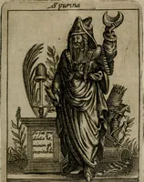 Picture 29 of 51 from Historia deorum fatidicorum, vatum sybillarum, phoebadum, apud priscos illustrium : cum eorum iconibus : praeposita est disertatio de divinatione & oraculis (1680), leaf 124