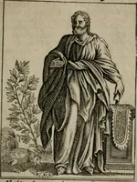 An illustration from Historia deorum fatidicorum, vatum sybillarum, phoebadum, apud priscos illustrium : cum eorum iconibus : praeposita est disertatio de divinatione & oraculis (1680)