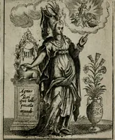 An illustration from Historia deorum fatidicorum, vatum sybillarum, phoebadum, apud priscos illustrium : cum eorum iconibus : praeposita est disertatio de divinatione & oraculis (1680)
