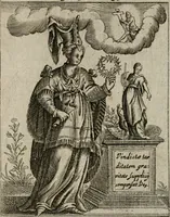 An illustration from Historia deorum fatidicorum, vatum sybillarum, phoebadum, apud priscos illustrium : cum eorum iconibus : praeposita est disertatio de divinatione & oraculis (1680)