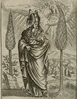 An illustration from Historia deorum fatidicorum, vatum sybillarum, phoebadum, apud priscos illustrium : cum eorum iconibus : praeposita est disertatio de divinatione & oraculis (1680)