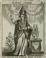 An illustration from Historia deorum fatidicorum, vatum sybillarum, phoebadum, apud priscos illustrium : cum eorum iconibus : praeposita est disertatio de divinatione & oraculis (1680)