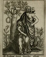 An illustration from Historia deorum fatidicorum, vatum sybillarum, phoebadum, apud priscos illustrium : cum eorum iconibus : praeposita est disertatio de divinatione & oraculis (1680)