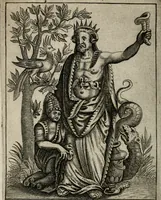 An illustration from Historia deorum fatidicorum, vatum sybillarum, phoebadum, apud priscos illustrium : cum eorum iconibus : praeposita est disertatio de divinatione & oraculis (1680)