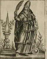 An illustration from Historia deorum fatidicorum, vatum sybillarum, phoebadum, apud priscos illustrium : cum eorum iconibus : praeposita est disertatio de divinatione & oraculis (1680)
