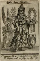 An illustration from Historia deorum fatidicorum, vatum sybillarum, phoebadum, apud priscos illustrium : cum eorum iconibus : praeposita est disertatio de divinatione & oraculis (1680)