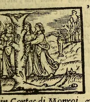 An illustration from Historia di don Ferdinando Cortes, e marchese della Valle, capitan valorosissimo, con le sue maravigliose prodezze nel tempo, che discopri, & acquisto la Nuoua Spagna. Parte terza. (1560)