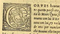 An illustration from Historia di Mexico, et quando si discoperse la nuoua Hispagne, conquistata per illustriss. et ualoroso principe. don Ferdinando Cortese marchese del Valle. (1556)