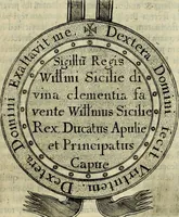 An illustration from Historiae Anglicanae Scriptores X, Simeon Monachus Dunelmensis : Johannes Prior Hagustaldensis. Ricardus Prior Hagustaldensis. Ailredus Abbas Rievallensis. Radulphus de Diceto Londoniensis. Johannes Brompton Jornallensis. Garvasius Monachus Dorobornensis. Thomas Stubbs Dominicanus. Guilielmus Thorn Cantuariensis. Henricus Knighton Leicestrensis. Ex vetustis manuscriptis, Nunc primùm in Lucem editi. Adjectis Variis Lectionius, Glossario, Indicèque copioso (1652)