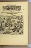 An illustration from Historiae antipodum, siue Novi orbis, qui vulgo Americae, & Indiae Occidentalis nomine vsurpatur, pars tertia, : Complectens admirandam cum ipsius terrae Brasiliae, tum incolarum eius barbarorum & antropophagorum historiam libris tribus descriptam: Quorum I. Primo continetur narratio profectionis Ioannis Stadij Hessi in Brasiliam, qui à barbaris interceptus, nouemque menses inter eos versatus est, II. Diegesis historica naturam coeli solique Brasiliensis, vt & auiam, ferarum, piscium, arborum item caeterorumq[ue] vegetabilium illius terrae experimens. III. Luculientissima descriptio itineris Iohannis Lerij Burgundi, quod in easdem terras suscepit. (1630)