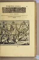 Picture 25 of 44 from Historiae antipodum, siue Novi orbis, qui vulgo Americae, & Indiae Occidentalis nomine vsurpatur, pars tertia, : Complectens admirandam cum ipsius terrae Brasiliae, tum incolarum eius barbarorum & antropophagorum historiam libris tribus descriptam: Quorum I. Primo continetur narratio profectionis Ioannis Stadij Hessi in Brasiliam, qui à barbaris interceptus, nouemque menses inter eos versatus est, II. Diegesis historica naturam coeli solique Brasiliensis, vt & auiam, ferarum, piscium, arborum item caeterorumq[ue] vegetabilium illius terrae experimens. III. Luculientissima descriptio itineris Iohannis Lerij Burgundi, quod in easdem terras suscepit. (1630), leaf 77