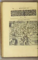 Picture 29 of 44 from Historiae antipodum, siue Novi orbis, qui vulgo Americae, & Indiae Occidentalis nomine vsurpatur, pars tertia, : Complectens admirandam cum ipsius terrae Brasiliae, tum incolarum eius barbarorum & antropophagorum historiam libris tribus descriptam: Quorum I. Primo continetur narratio profectionis Ioannis Stadij Hessi in Brasiliam, qui à barbaris interceptus, nouemque menses inter eos versatus est, II. Diegesis historica naturam coeli solique Brasiliensis, vt & auiam, ferarum, piscium, arborum item caeterorumq[ue] vegetabilium illius terrae experimens. III. Luculientissima descriptio itineris Iohannis Lerij Burgundi, quod in easdem terras suscepit. (1630), leaf 98