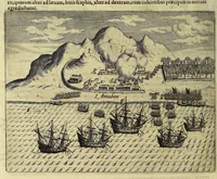 Picture 6 of 26 from Historiae antipodum siue Noui Orbis, qui vulgo Americae et Indiae Occidentalis nomine vsurpatur, pars nona: : continens veram et genvinam descriptionem duarum nauigationum Hollandicarum, quas Batavi diversas orbis partes magno animo, etsi varia fortuna, susceperunt. I. Et primo quidem libro narratur, quo pacto quinq[ue] naues, quae Amsterdamo soluerant. Magellanici freti angustiis superatis in Moluccas insulas pertendere conatae, diuerso euentu vsae fuerint, tribus scopum suum affecutis, duabus reliquis in periculoso illo stricto vi tempestarum variè afflectis, irritoque conamine tandem domum redire compulsis. II. Secundo libro felix & admirabilis Oliuerii van-der-Noort totius orbis periplus percensetur, vbi permulta memoratu dignissima, quae toto illo itinere occurrerunt, verè describuntur. Omnia hactenus confuse nec suo loco edita: nunc verò sublatis innumeris mendiis, interpretum Ablepsia admissis, decenter & ordine accurata: (1633), leaf 20
