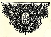 An illustration from Historia ecclesiastica da igreja de Lisboa. Vida, e acçoens de seus prelados, & varoẽs eminentes em santidade, que nella florecerão. Escrita em dous volumes (1642)