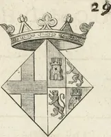 An illustration from Historia genealogica da casa real portugueza : desde a sua origem até o presente, com as familias illustres, que precedem dos reys, e dos serenissimos duques de Bragança ... (1735)