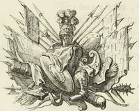 An illustration from Historia genealogica da casa real portugueza : desde a sua origem até o presente, com as familias illustres, que precedem dos reys, e dos serenissimos duques de Bragança ... (1735)