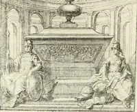 An illustration from Historia genealogica da casa real portugueza : desde a sua origem até o presente, com as familias illustres, que precedem dos reys, e dos serenissimos duques de Bragança ... (1735)