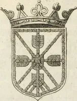 An illustration from Historia genealogica da casa real portugueza : desde a sua origem até o presente, com as familias illustres, que precedem dos reys, e dos serenissimos duques de Bragança ... (1735)
