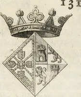 An illustration from Historia genealogica da casa real portugueza : desde a sua origem até o presente, com as familias illustres, que precedem dos reys, e dos serenissimos duques de Bragança ... (1735)
