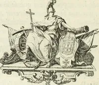 An illustration from Historia genealogica da casa real portugueza : desde a sua origem até o presente, com as familias illustres, que precedem dos reys, e dos serenissimos duques de Bragança ... (1735)