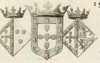 An illustration from Historia genealogica da casa real portugueza : desde a sua origem até o presente, com as familias illustres, que precedem dos reys, e dos serenissimos duques de Bragança ... (1735)
