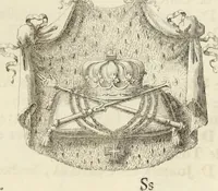 An illustration from Historia genealogica da casa real portugueza : desde a sua origem até o presente, com as familias illustres, que precedem dos reys, e dos serenissimos duques de Bragança ... (1735)