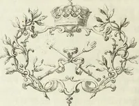 An illustration from Historia genealogica da casa real portugueza : desde a sua origem até o presente, com as familias illustres, que precedem dos reys, e dos serenissimos duques de Bragança ... (1735)