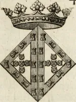 An illustration from Historia genealogica da casa real portugueza : desde a sua origem até o presente, com as familias illustres, que precedem dos reys, e dos serenissimos duques de Bragança ... (1735)