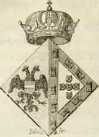 An illustration from Historia genealogica da casa real portugueza : desde a sua origem até o presente, com as familias illustres, que precedem dos reys, e dos serenissimos duques de Bragança ... (1735)