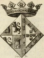 An illustration from Historia genealogica da casa real portugueza : desde a sua origem até o presente, com as familias illustres, que precedem dos reys, e dos serenissimos duques de Bragança ... (1735)