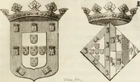 An illustration from Historia genealogica da casa real portugueza : desde a sua origem até o presente, com as familias illustres, que precedem dos reys, e dos serenissimos duques de Bragança ... (1735)