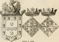 An illustration from Historia genealogica da casa real portugueza : desde a sua origem até o presente, com as familias illustres, que precedem dos reys, e dos serenissimos duques de Bragança ... (1735)