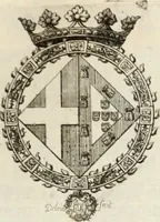 An illustration from Historia genealogica da casa real portugueza : desde a sua origem até o presente, com as familias illustres, que precedem dos reys, e dos serenissimos duques de Bragança ... (1735)