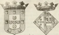 An illustration from Historia genealogica da casa real portugueza : desde a sua origem até o presente, com as familias illustres, que precedem dos reys, e dos serenissimos duques de Bragança ... (1735)