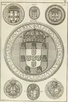 An illustration from Historia genealogica da casa real portugueza : desde a sua origem até o presente, com as familias illustres, que precedem dos reys, e dos serenissimos duques de Bragança ... (1735)