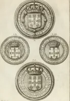 An illustration from Historia genealogica da casa real portugueza : desde a sua origem até o presente, com as familias illustres, que precedem dos reys, e dos serenissimos duques de Bragança ... (1735)