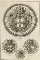 An illustration from Historia genealogica da casa real portugueza : desde a sua origem até o presente, com as familias illustres, que precedem dos reys, e dos serenissimos duques de Bragança ... (1735)